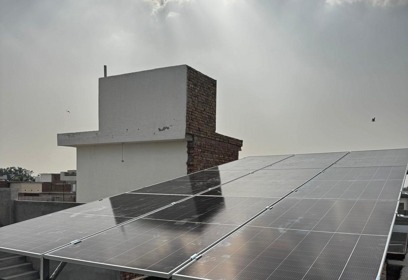 Rooftop solar panel installation by Vayunandan Energies in Punjab